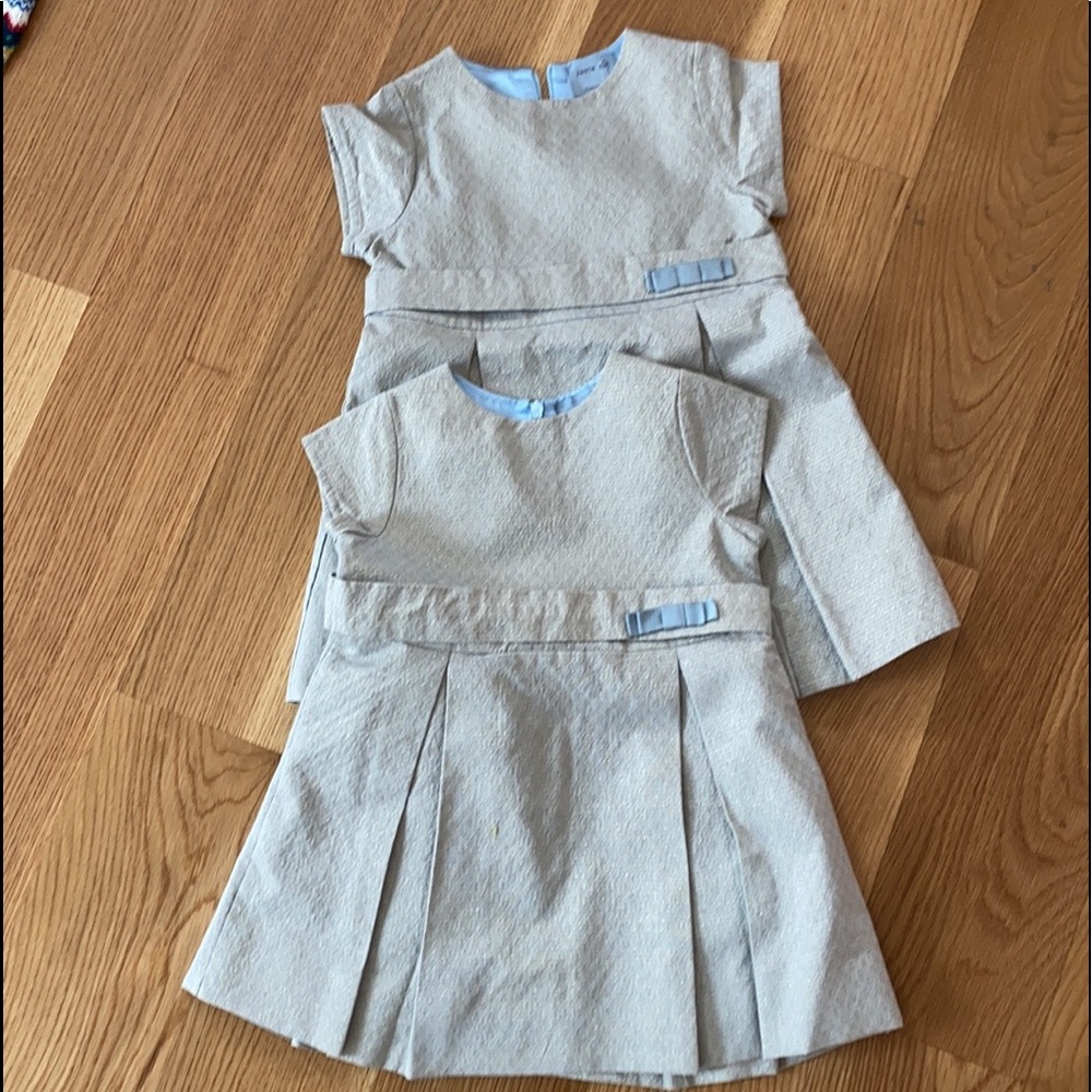 Matching silver dresses